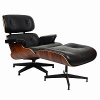 кресло eames style lounge chairчерное с коричневым в Улан-Удэ