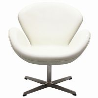 кресло swan chair экокожа белое в Улан-Удэ