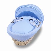 колыбель-переноска gift wicker moses basket натуральная, голубое белье в Улан-Удэ