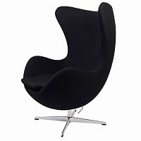 кресло arne jacobsen style egg chair черное в Улан-Удэ