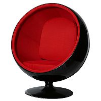 кресло eero ball chair черно-красное в Улан-Удэ