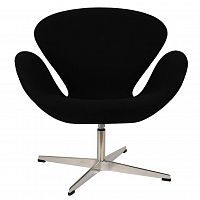 кресло arne jacobsen style swan chair черная шерсть в Улан-Удэ