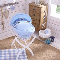 колыбель-переноска gift wicker moses basket белая, голубое белье в Улан-Удэ