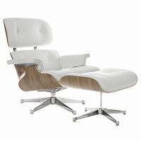 кресло eames style lounge chair & ottoman белое в Улан-Удэ