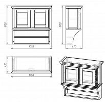 шкафчик навесной с двумя полками провинция с состариванием в Улан-Удэ