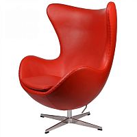 кресло arne jacobsen style egg chair кожа красное в Улан-Удэ