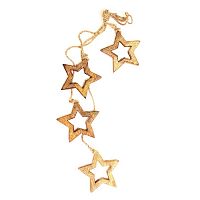 гирлянда новогодняя подвесная звезды деревянные с отверстием wooden stars, 65 см в Улан-Удэ