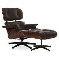 кресло eames style lounge chair палисандр коричневое в Улан-Удэ