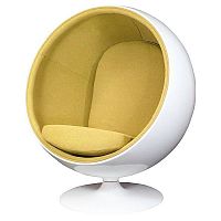 кресло eero ball chair бело-горчичное в Улан-Удэ