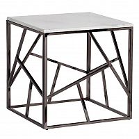 стол журнальный black chrome cube 55*55*56 см хром, белый в Улан-Удэ